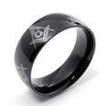 FREEMASON,Unisex,MASONIC 316L S/STEEL BLACK RING SIZE 14(his or hers)